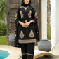 Cotton Embroidered V-Neck Straight Kurta with Pant & Dupatta