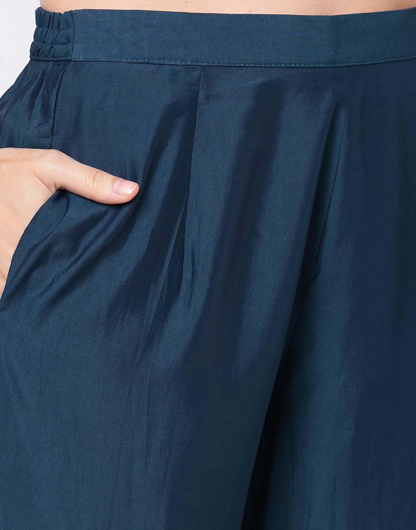 Silk Blend Printed Collared Neck Co-ord Set