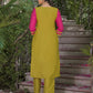 Silk Embroidered Sweetheart Neck Straight Kurta with Pant & Dupatta