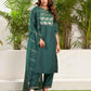 Silk Blend Woven Straight Kurta with Pant & Dupatta