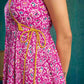 Pink Cotton Printed Anarkali Kurta Set with Pant and Dupatta Casual Wear