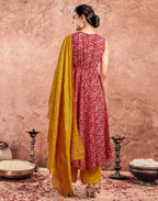 Cotton Blend Digital Print Anarkali 3 Piece Kurta Set