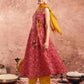 V Neck Anarkali Kurta Set with Dupatta for Women