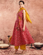 Cotton Blend Digital Print Anarkali 3 Piece Kurta Set