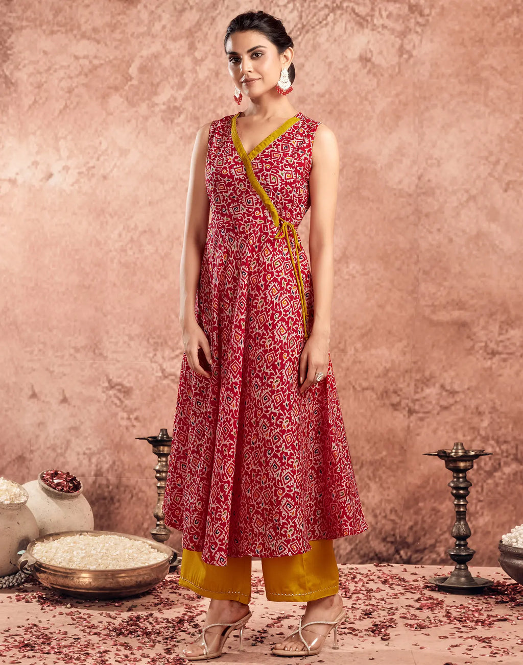 Cotton Blend Digital Print Anarkali 3 Piece Kurta Set