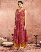 Cotton Blend Digital Print Anarkali 3 Piece Kurta Set