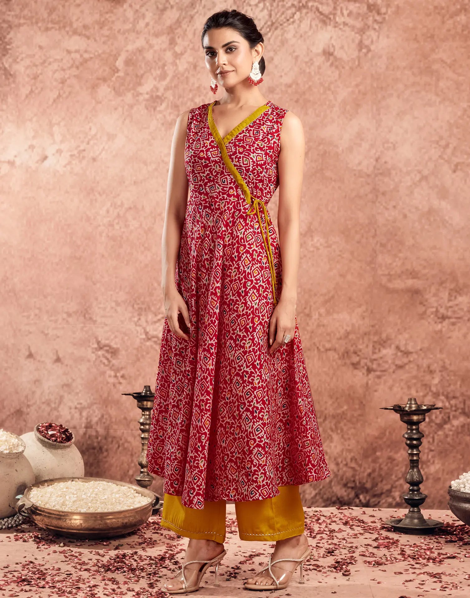 Cotton Blend Digital Print Anarkali 3 Piece Kurta Set