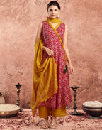 Cotton Blend Digital Print Anarkali 3 Piece Kurta Set