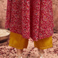 V Neck Anarkali Kurta Set with Dupatta for Women