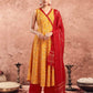 V Neck Anarkali Kurta Set in Yellow – Ethnic Wear for Women
