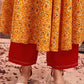 V Neck Anarkali Kurta Set in Yellow – Ethnic Wear for Women