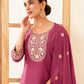 Silk Blend Solid Straight Kurta with Pant & Dupatta
