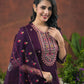 Chinnon Embroidered Round Neck Straight Kurta with Pant & Dupatta