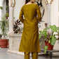 Green Silk Blend Embroidered Straight Kurta with Pant & Dupatta