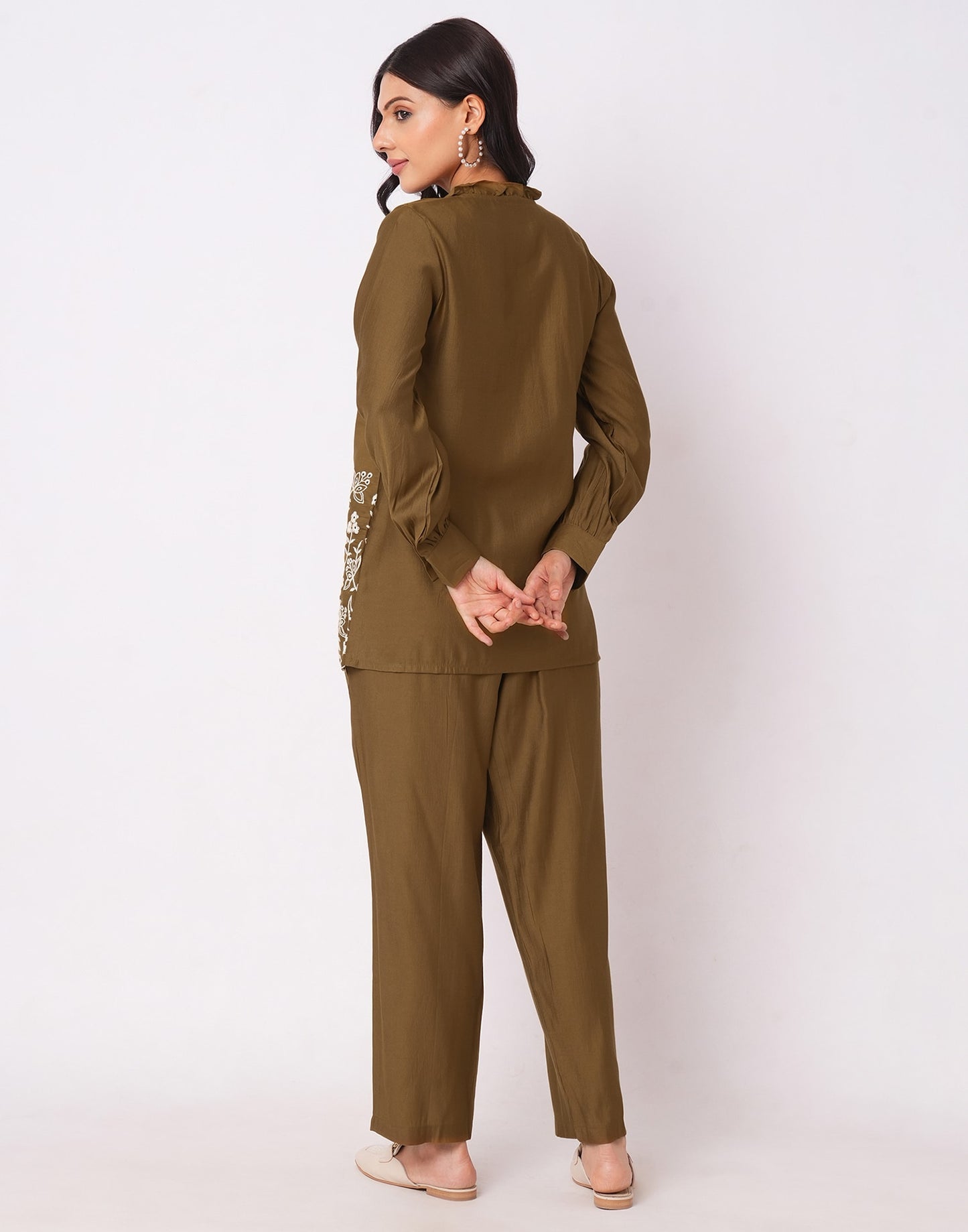 Cotton Blend Printed Round Neck Co-ord Set