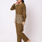 Cotton Blend Printed Round Neck Co-ord Set