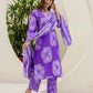 Cotton Straight Printed V-Neck Kurta with Pant & Dupatta
