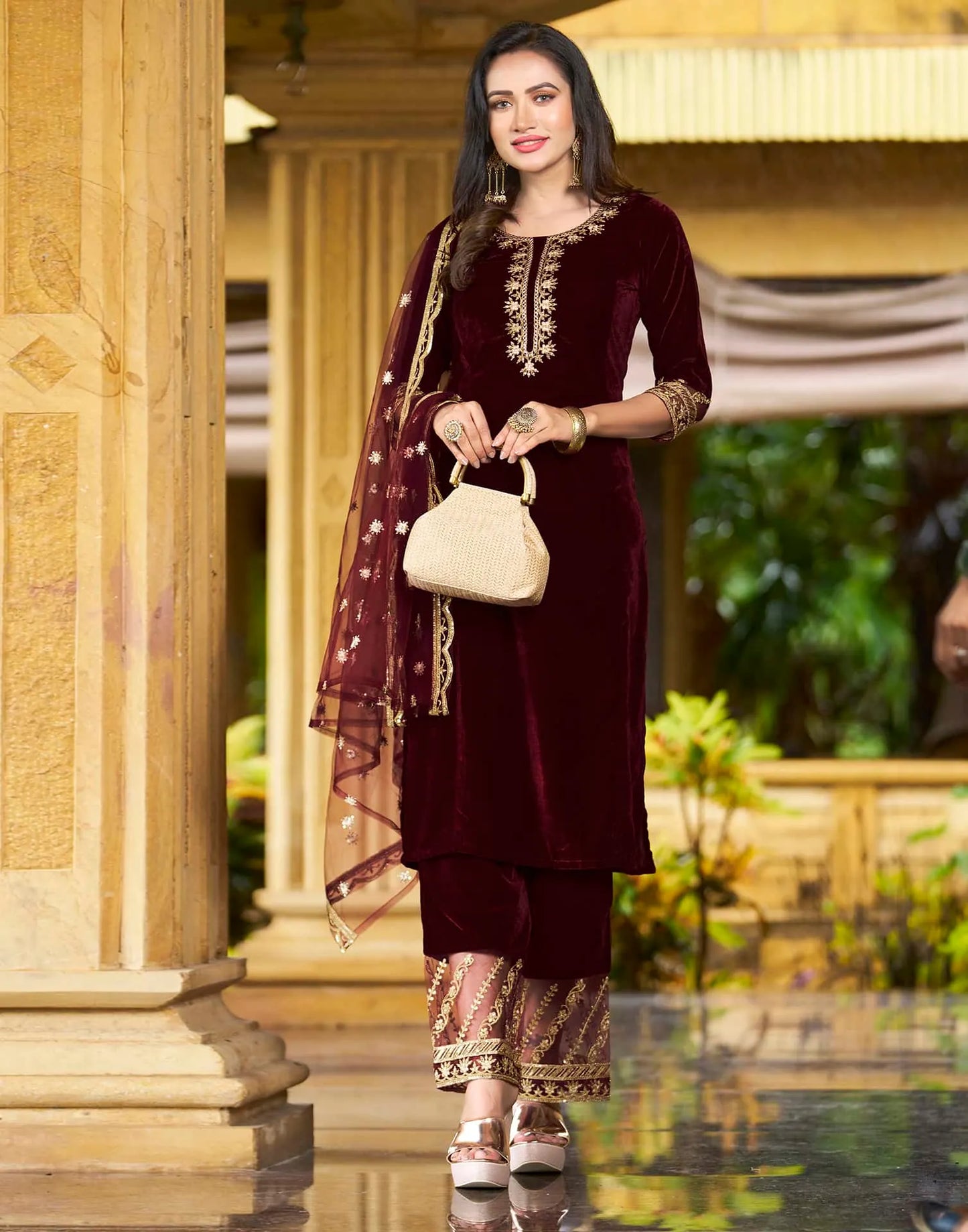 Velvet Kurta Set