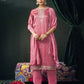 Silk Blend Embroidered Straight Kurta with Pant & Dupatta