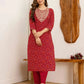Cotton Printed Straight Kurta with Pant & Dupatta