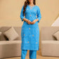 Cotton Printed Straight Kurta with Pant & Dupatta