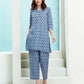 Cotton Blend Printed V-Neck Co-ord Set