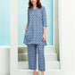 Cotton Blend Printed V-Neck Co-ord Set