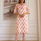 Affordable Beige Cotton Printed Straight Kurta Set under 799