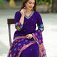 Silk Straight Embroidery V-Neck Kurta with Pant & Dupatta