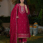 Silk Straight Embroidery Round Neck Kurta with Pant & Dupatta