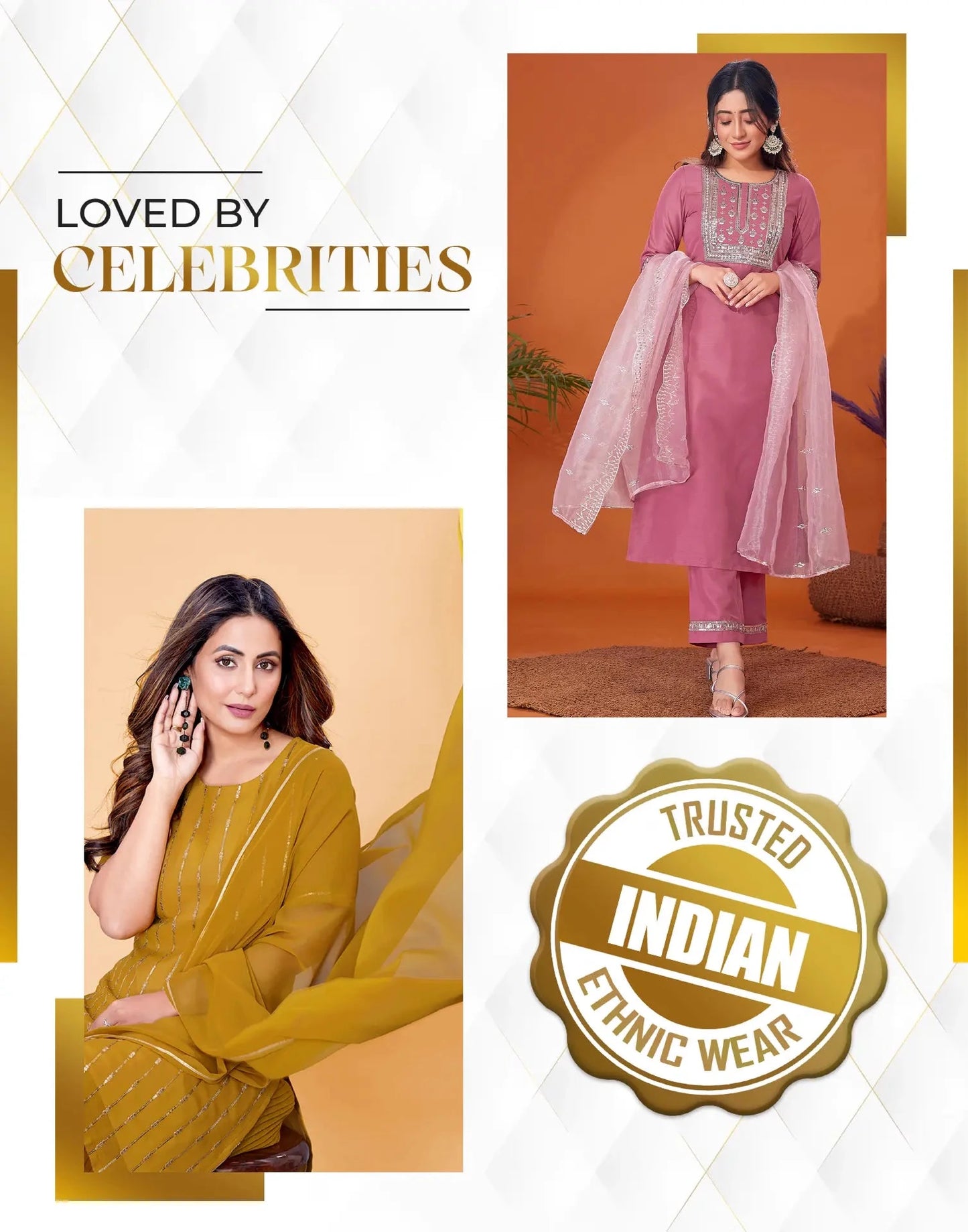 Silk Embroidered Straight Kurta with Pant & Dupatta