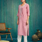 Cotton Embroidered Straight Kurti