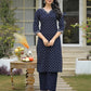Cotton Printed V-Neck Straight Kurta with Pant & Dupatta