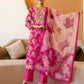 Pink Organza Printed Straight Kurta Set with Pant and Dupatta under 1299 