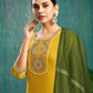 Cotton Blend Embroidery and Lace Straight Kurta with Pant & Dupatta