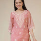 Silk Embroidered Straight Kurti