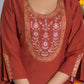 Chinnon Embroidered Round Neck Straight Kurta with Pant & Dupatta