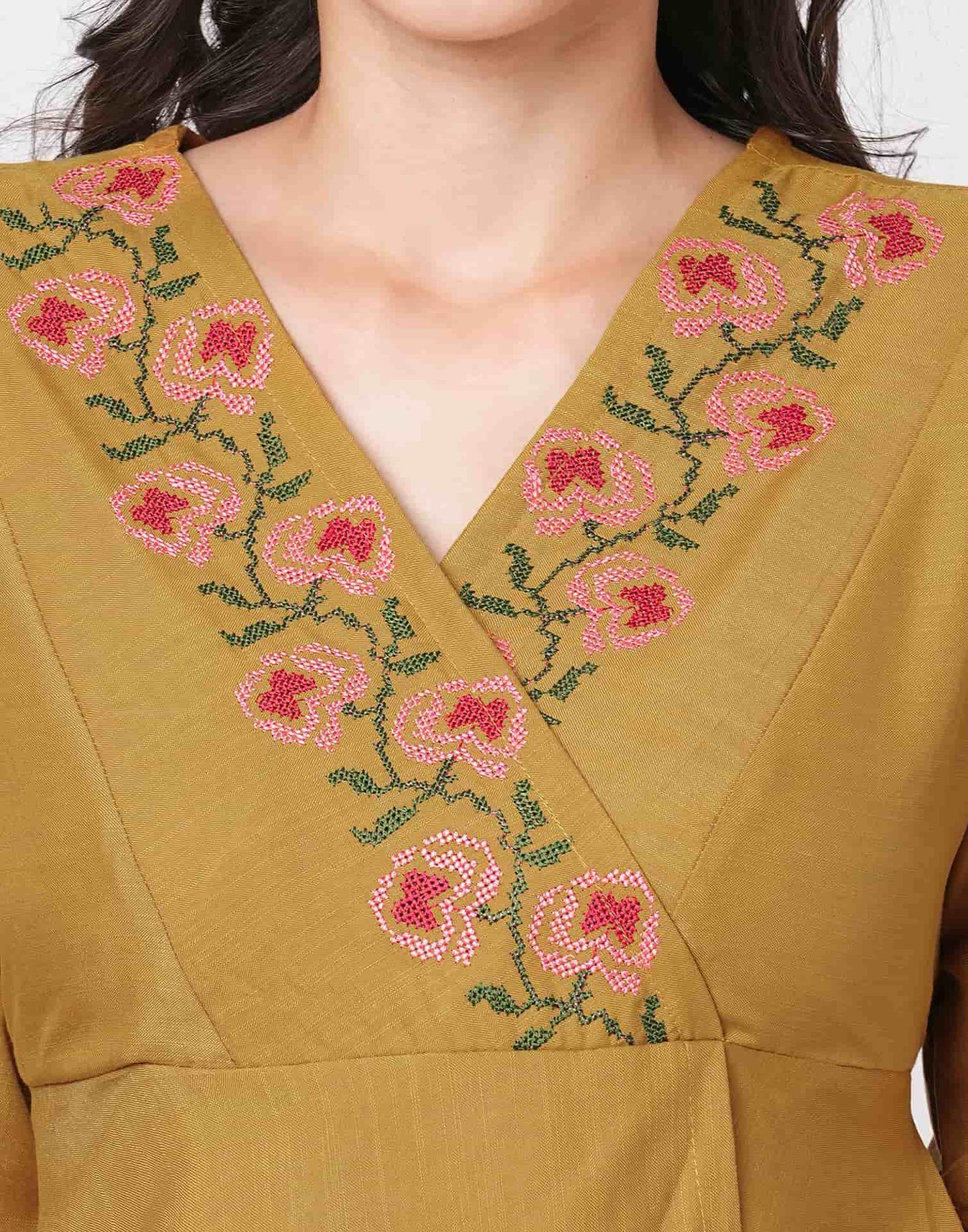 Cotton Blend Printed V-Neck Co-ord Set