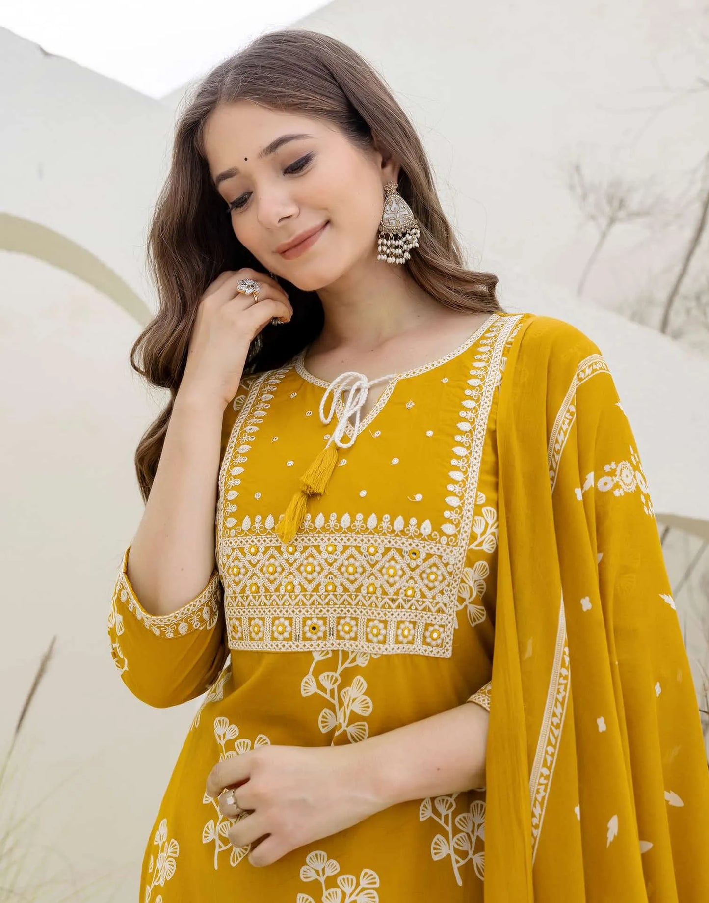 cotton printend kurta set for office wear 