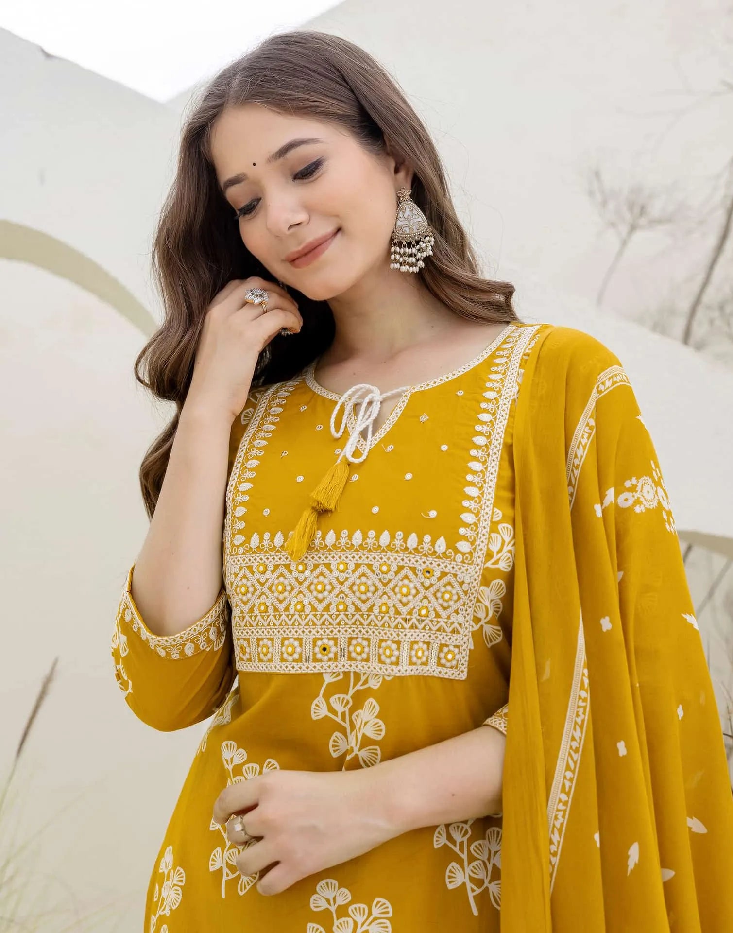 cotton printend kurta set for office wear 