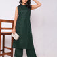 Cotton Blend Plain Round Neck Co-ord Set