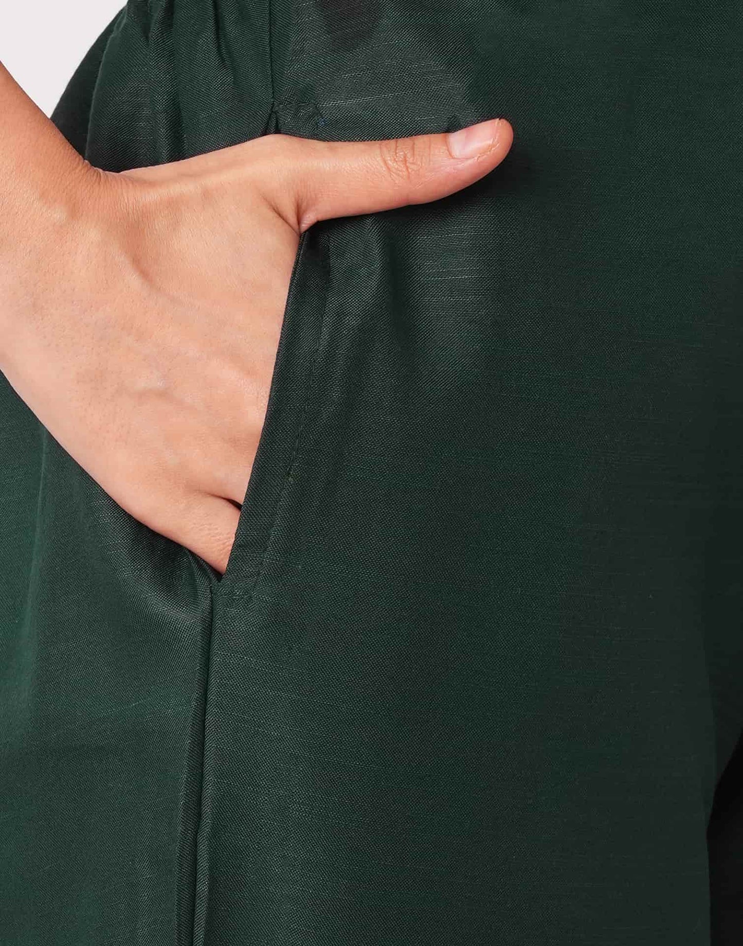 Cotton Blend Plain Round Neck Co-ord Set