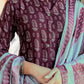 Rayon Printed Straight Kurta with Pant & Dupatta