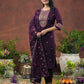 Chinnon Embroidered Round Neck Straight Kurta with Pant & Dupatta