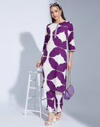 Cotton Blend Printed Round Neck Co-ord Set