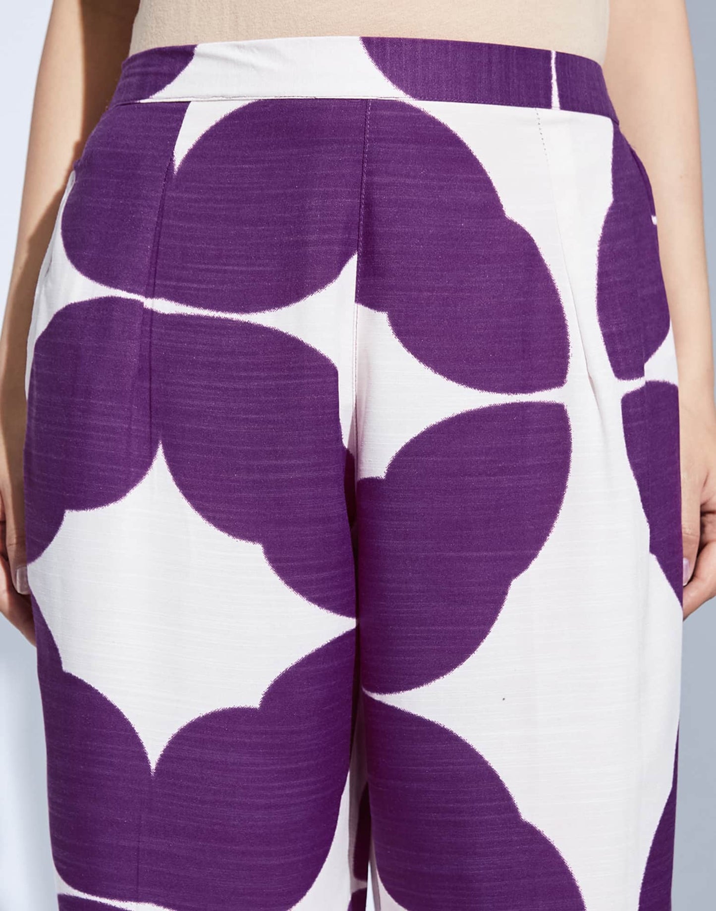 Cotton Blend Printed Round Neck Co-ord Set