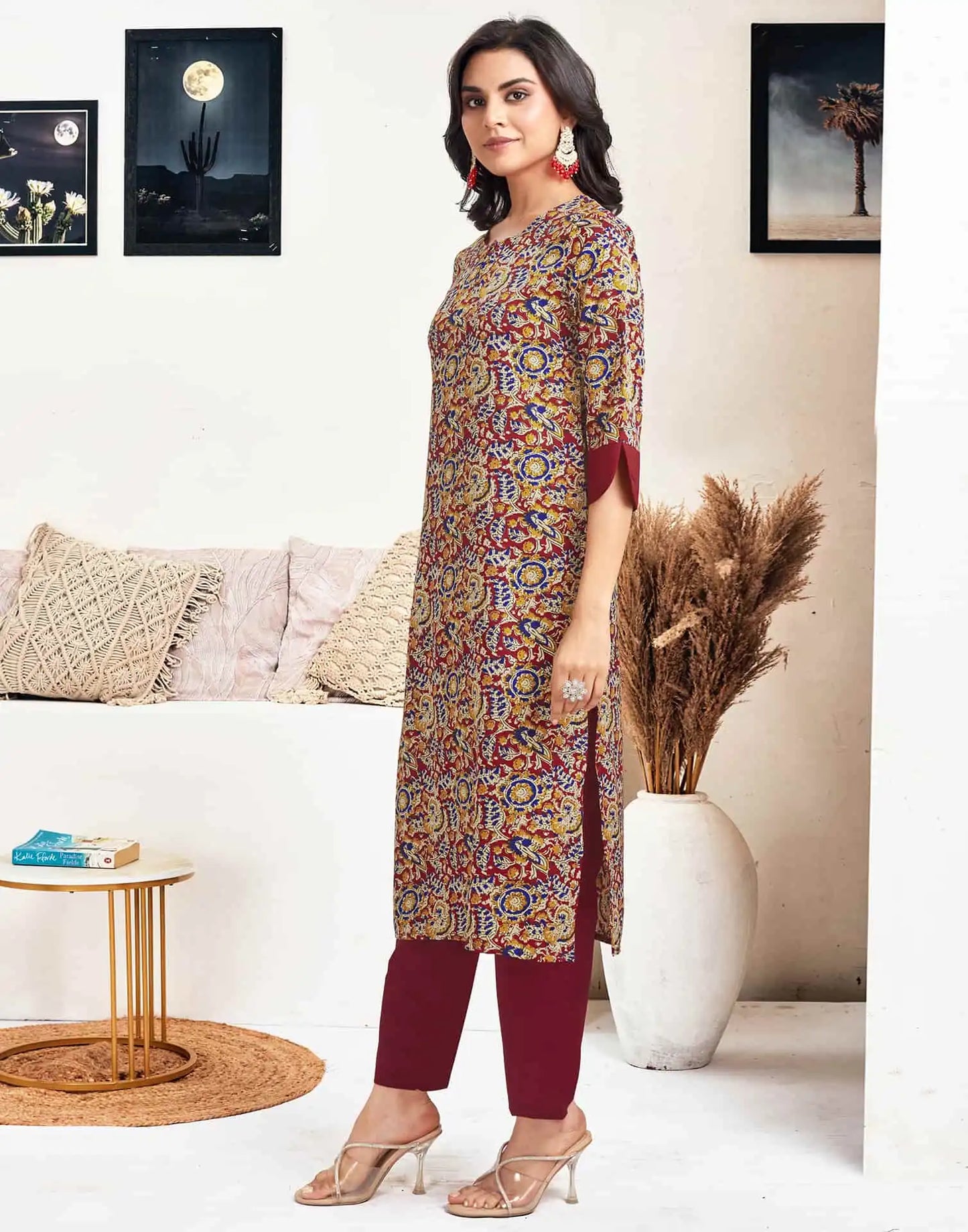 Crepe Printed Straight Kurta with Pant & Dupatta