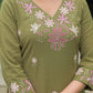 Cotton Embroidered Straight Kurta with Pant & Dupatta