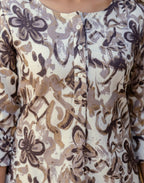 Cotton Blend Printed Boat Neck Co-ord Set