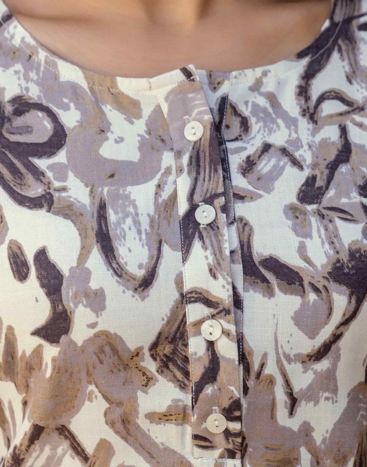 Cotton Blend Printed Boat Neck Co-ord Set